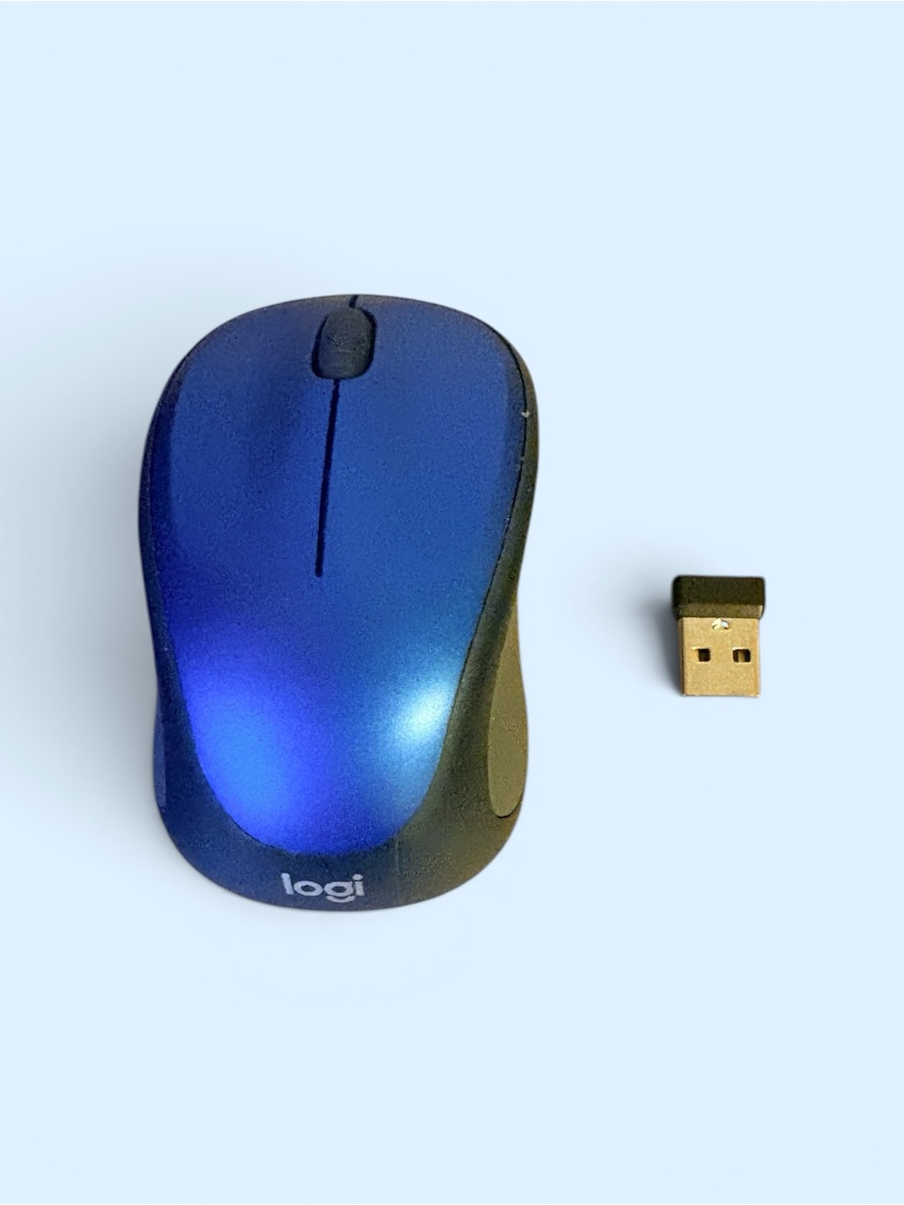 Logitech Wireless Optical Mouse in Blue and Black